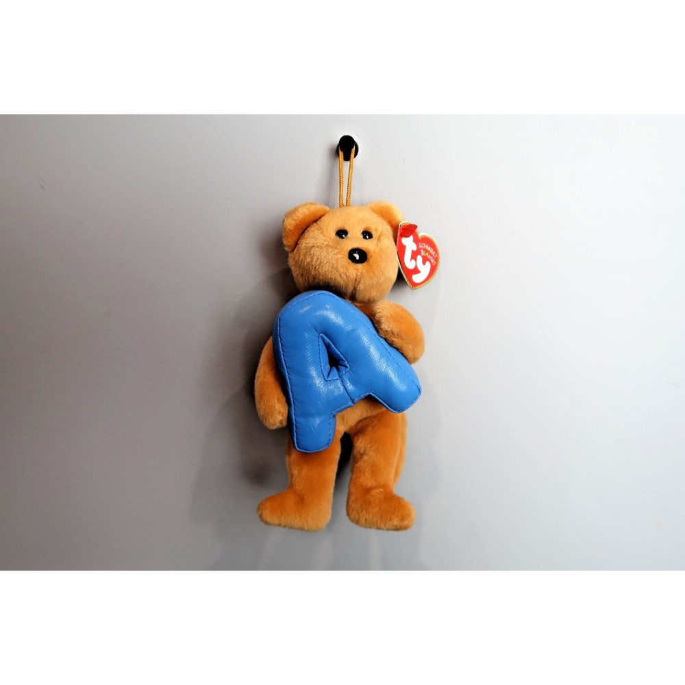 TY Alphabet Beanie Baby - Letter A | MWMT | Vintage | Rare